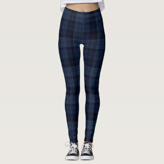 Black, Blue Zodiac, Big Stone Färg Tartan, Play Leggings
