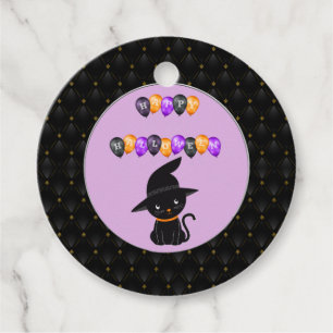 Black Boarder Black Cat Happy halloween-ballonger Gåvor Etiketter