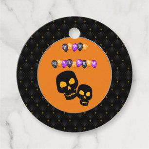 Black Boarder Black Döskallar Happy halloween Ball Gåvor Etiketter