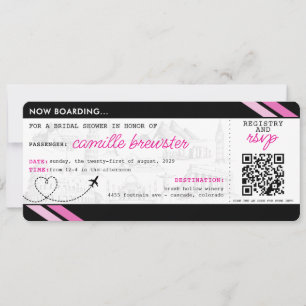 Black Boarding Pass Möhippa Inbjudningar