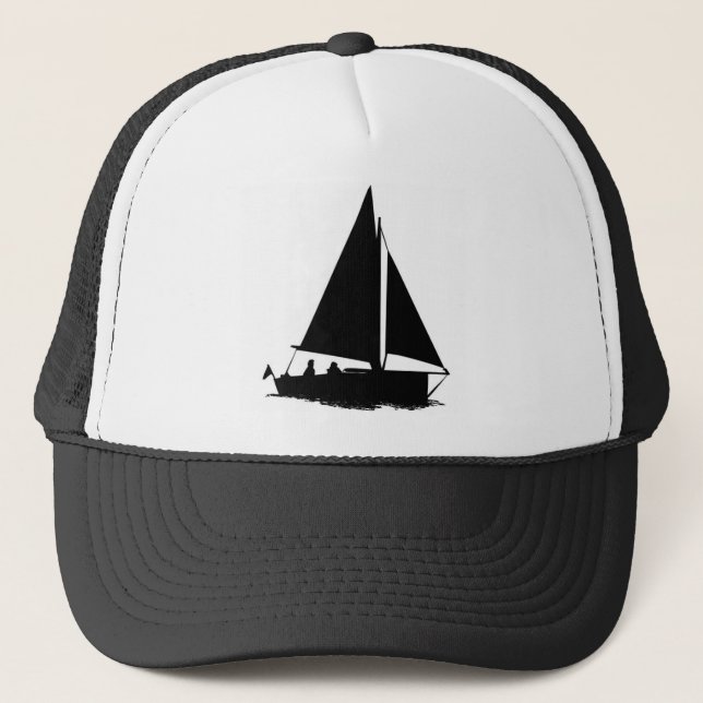 Black Boat Silhouette Keps (Framsida)