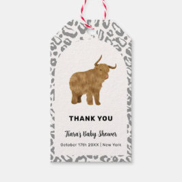 Black Boho Arch Heliga Cow Western Baby Shower Presentetikett