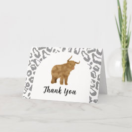 Black Boho Arch Heliga Cow Western Baby Shower Tack Kort