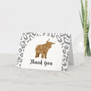 Black Boho Arch Heliga Cow Western Baby Shower Tack Kort
