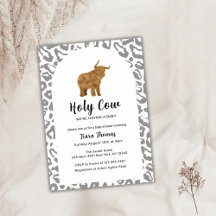 Black Boho Heliga Cow Highland Cow Baby Shower