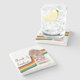 Black Bok Älskare Blonde Curly Hair Stenunderlägg