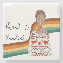 Black Bok Älskare Kort Brown Hair Stenunderlägg