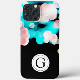 Black Bokeh Personlig Monogram Iphone