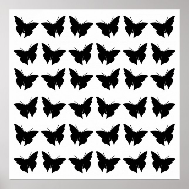 Black Bold Butterflies Poster (Framsidan)