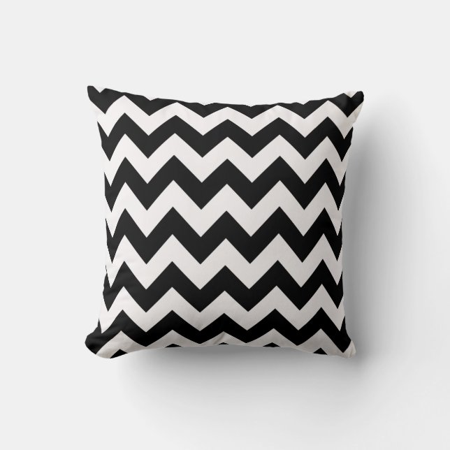 Black Bold Chevron Kudde (Framsida)