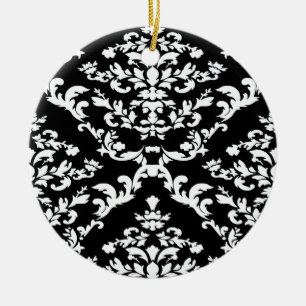 Black Bold Damask at Emporiomoffa Julgransprydnad Keramik