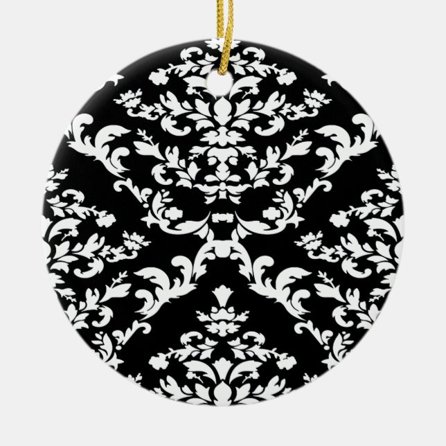 Black Bold Damask at Emporiomoffa Julgransprydnad Keramik (Framsidan)