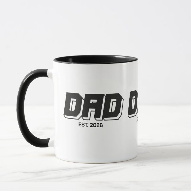Black Bold Established New Dad Gift Mugg (Vänster)