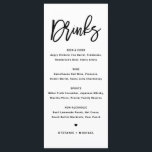 Black Bold Modern Calligraphy Bröllop Drinks Meny<br><div class="desc">Lägg till det här anpassadet på dryckesmenykortspapperet i händelsetabellen. Den har modern kalligrafi och enkel typografi i svart. Detta moderna menykort för kalligrafi i pub är perfekt för bröllop,  möhippor,  babyduschar och så mycket mer.</div>