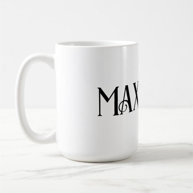 Black Bold Modern Typography First Family Namn Kaffemugg (Vänster)