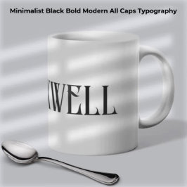 Black Bold Modern Typography First Family Namn Kaffemugg
