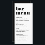 Black Bold Retro Typography Bröllop Pub Meny<br><div class="desc">Lägg till det här menykortspapperet för anpassade pub till händelsetabellen. Den har fet retrotypografi och enkel typografi i svart. Detta moderna menykort i pub är perfekt för bröllop,  möhippor,  babyduschar och så mycket mer.</div>