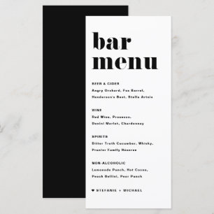 Black Bold Retro Typography Bröllop Pub Meny