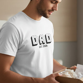 Black Bold Varsity Established Dad Design T Shirt