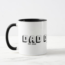 Black Bold Varsity Established Dad Mugg