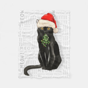 Black Bombay Santa Cat jul Fleecefilt