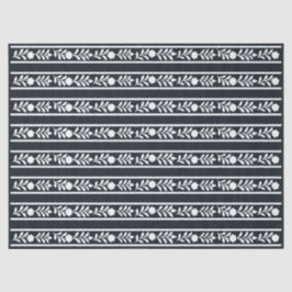 Black Bone Inlay Floral Border Decoupage Paper