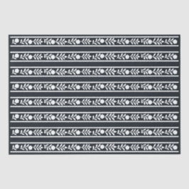 Black Bone Inlay Floral Border Decoupage Paper