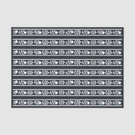 Black Bone Inlay Floral Border Decoupage Paper