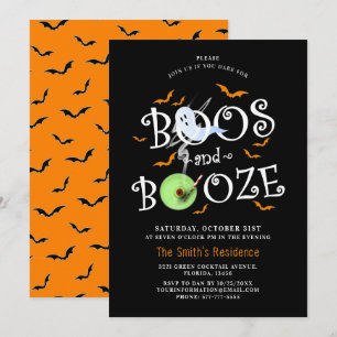Black Boos & Sprit Halloween fest Inbjudningar