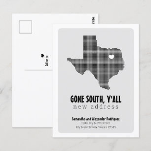 Black Borta South, Y all Flytta Vykort