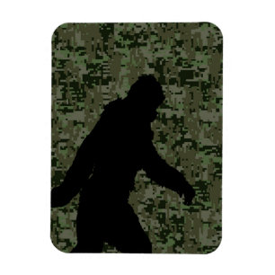 Black Borta Squatchin Woodland Digital Camouflage Magnet