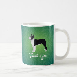 Black Boston Terrier Tackkort Design Kaffemugg
