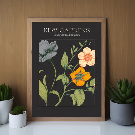 Black Botanical Blommigt Wall Art Poster