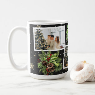 Black Botanical Photo Collage jul Kaffemugg