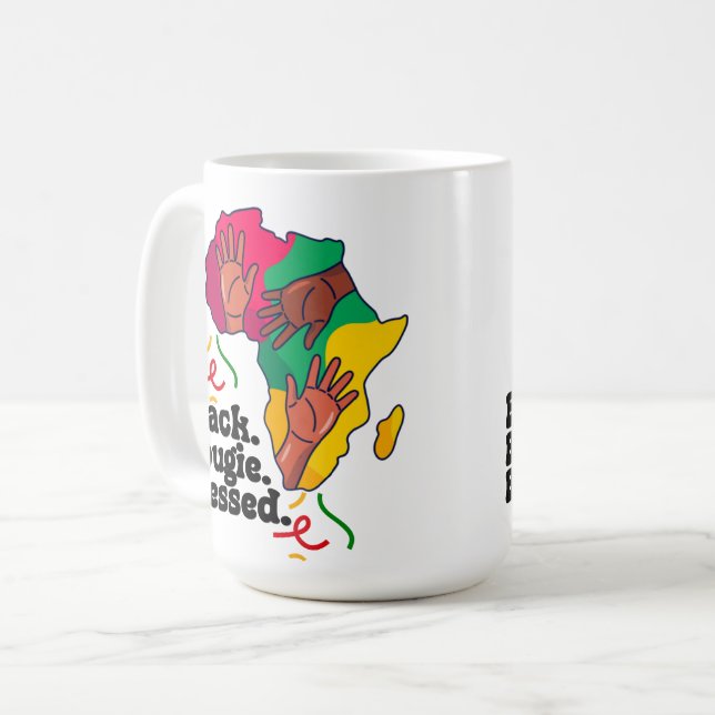 Black, Bougie and Blsed, Women Black History Mon Kaffemugg (Framsida vänster)