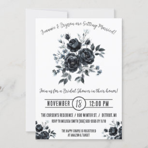 Black Bouquet, Emo, Goth, Monochrome Möhippa Inbjudningar