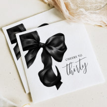 Black Bow 30th 40th 50th Birthday 