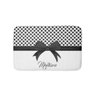 Black Bow and Dots Mönster Badrumsmatta