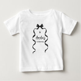Black Bow Birthday Any Age  T Shirt