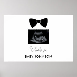 Black Bow Boy Shower Guest Bok-tecken Poster