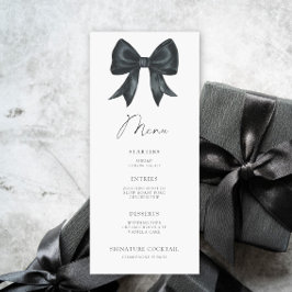 Black Bow Bridal shower menu Meny