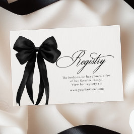Black Bow Bridal Shower Registry  Tilläggskort