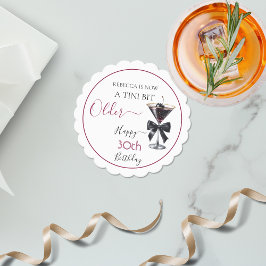 Black Bow Cherry Drink 'A tini bit Older' Birthday Underlägg Papper