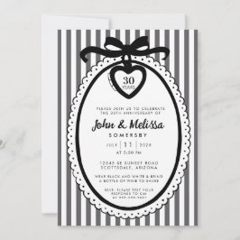 Black Bow Coquette Anniversary Party Invitation Inbjudningar