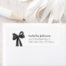 Black Bow Coquette Studenten Returadress Returadress Etikett