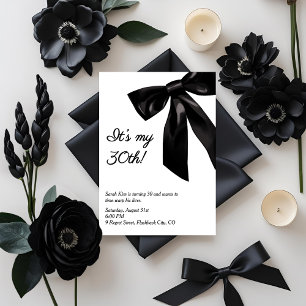 Black Bow "Det är min 30:e!" Lustig Vuxen Birthday Inbjudningar