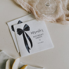 Black Bow Födelsedagsfest Napkins Pappersservett
