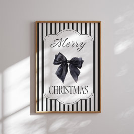 Black Bow God jul Wall Art Poster