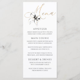 Black Bow Gold Typography Elegant Party Menu Meny