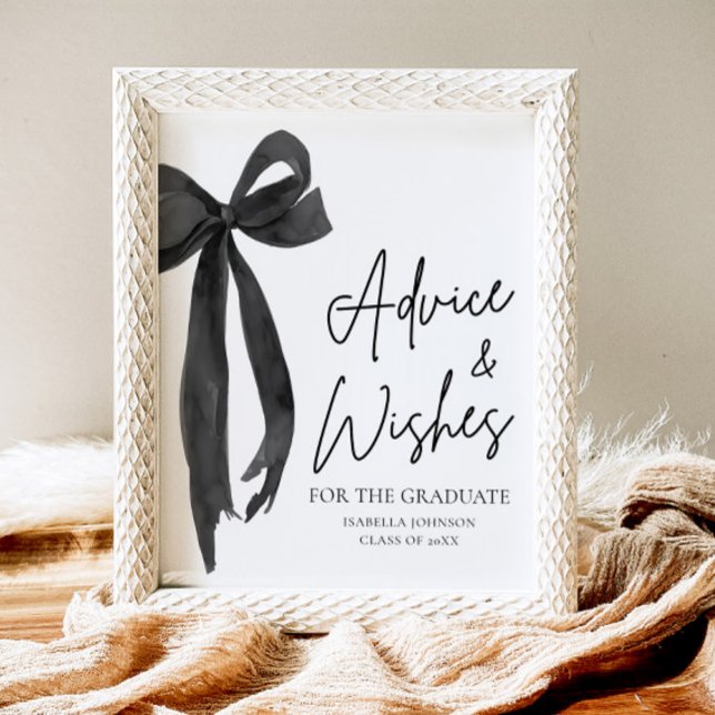 Black Bow Grad Party Student Advice och Önskemål Poster (Skapare uppladdad)